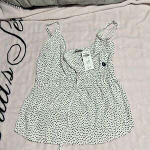 Abercrombie and Fitch S women's polka dot white and black tank top new with tags